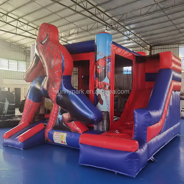 Customized inflatable spider-man Combo Castle Kids Playground Jumper inflatable trampoline slide for commerical