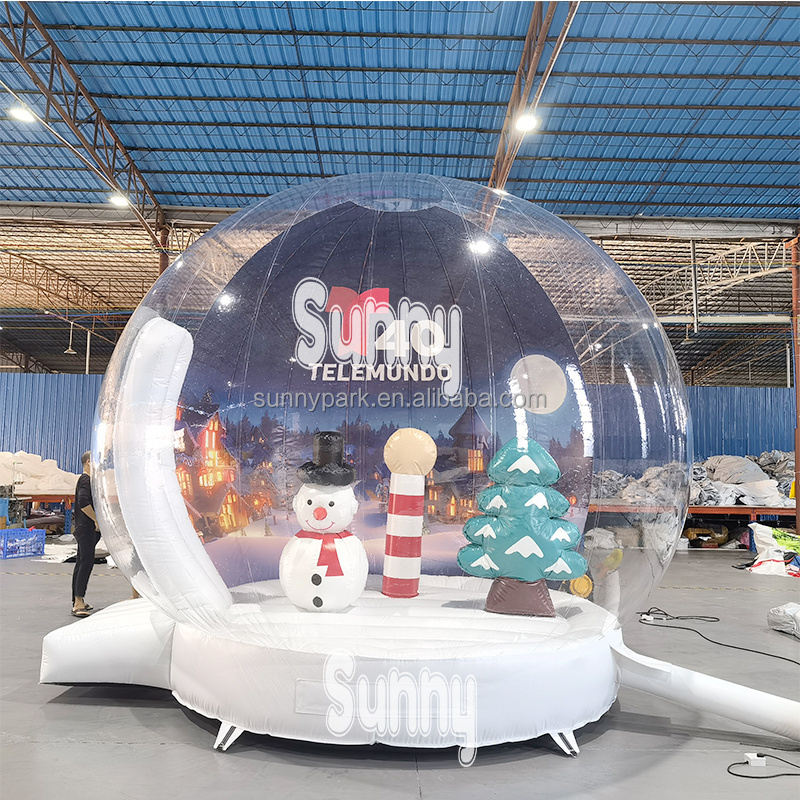 Customized Christmas Inflatable Giant Snowglobe Human Size Snow Globe Blow up Festival bubble bounce house