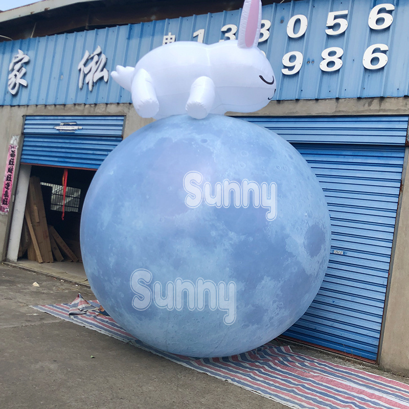 Large Inflatable Moon Planets Globe Earth Balloon With LED Light Advertising Inflatable Moon Model  For Decoration