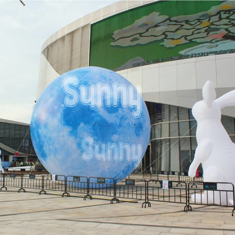 Factory price large advertising Air inflatable earth Led balloon for decoration