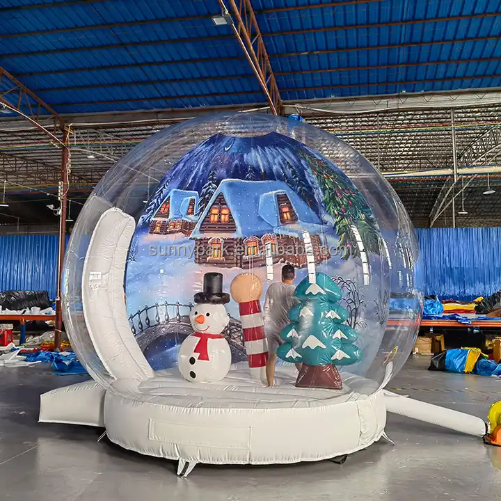 Commercial Christmas Giant Human Size Inflatable Snow Globe Photo Booth Giant Inflatable Christmas Snow Globe