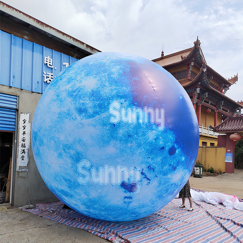 Factory price large advertising Air inflatable earth Led balloon for decoration