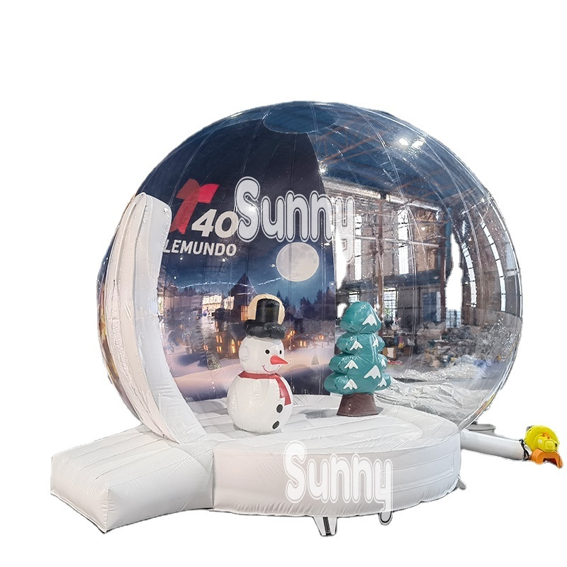 Customized Christmas Inflatable Giant Snowglobe Human Size Snow Globe Blow up Festival bubble bounce house