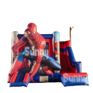 Customized inflatable spider-man Combo Castle Kids Playground Jumper inflatable trampoline slide for commerical