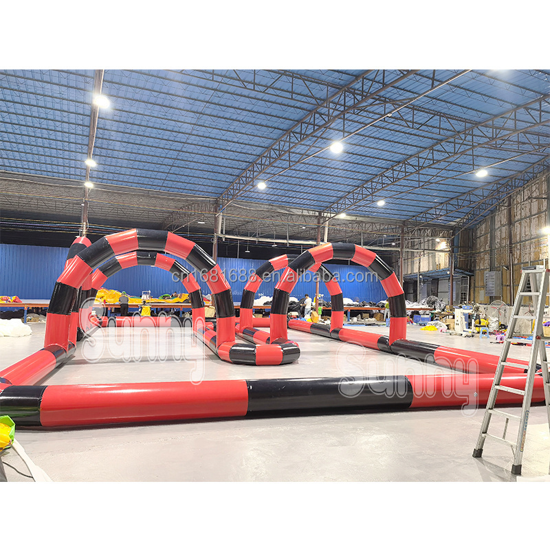 Factory price  inflatable bumper car track inflatable go kart race track inflatable zorb ball race track for sale