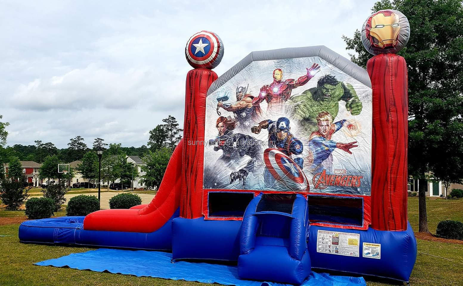 Customized inflatable spider-man Combo Castle Kids Playground Jumper inflatable trampoline slide for commerical