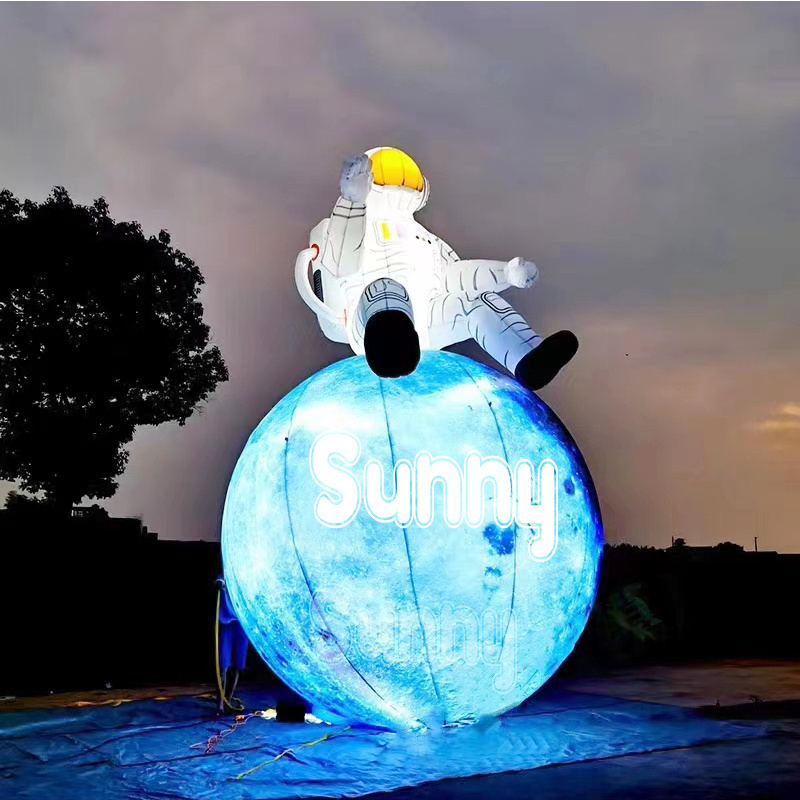 Factory price large advertising Air inflatable earth Led balloon for decoration