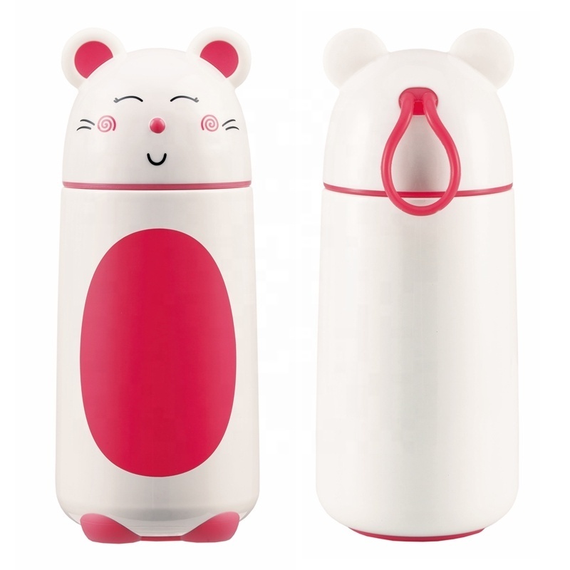 PINKAH thermos 430ml 18/8 double walled stainless steel cute water bottles for school kids on the go