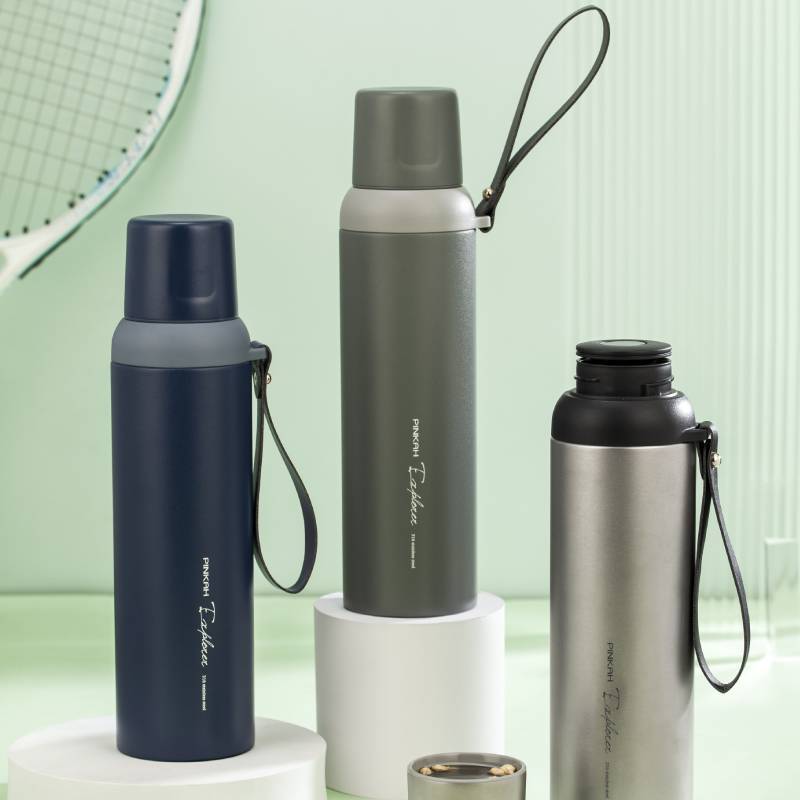 PINKAH eco friendly double wall 304 stainless steel insulated water bottle with bouncing lid