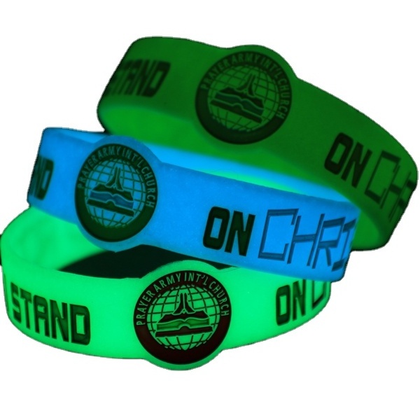 ECO-friendly Recycled Fluorescent Silicone Wristbands Glowing The Dark Rubber Bracelets Glow Silicone Bands