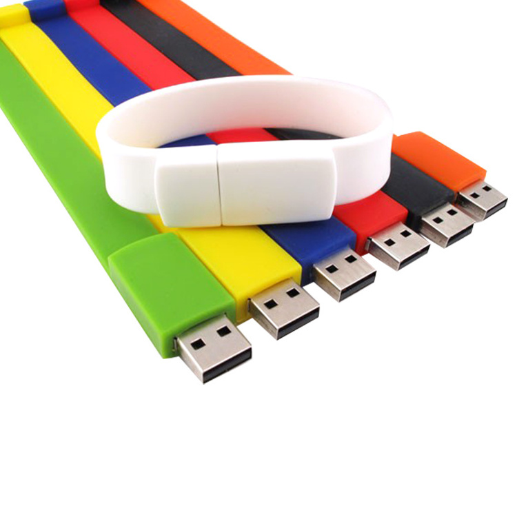 Custom usb rubber silicon micro silicone bracelet usb flash drive