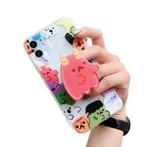 Halloween Theme Design Epoxy Protective Layer Acrylic Phone Finger Grip Ring Phone Holder Bracket For Mobile Phone Sockets