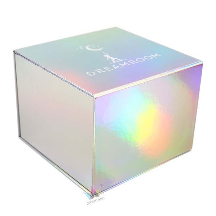 Crown win hologram packaging box holographic magnet corrugated shipping foldable gift boxes square carton emballage paper boxes