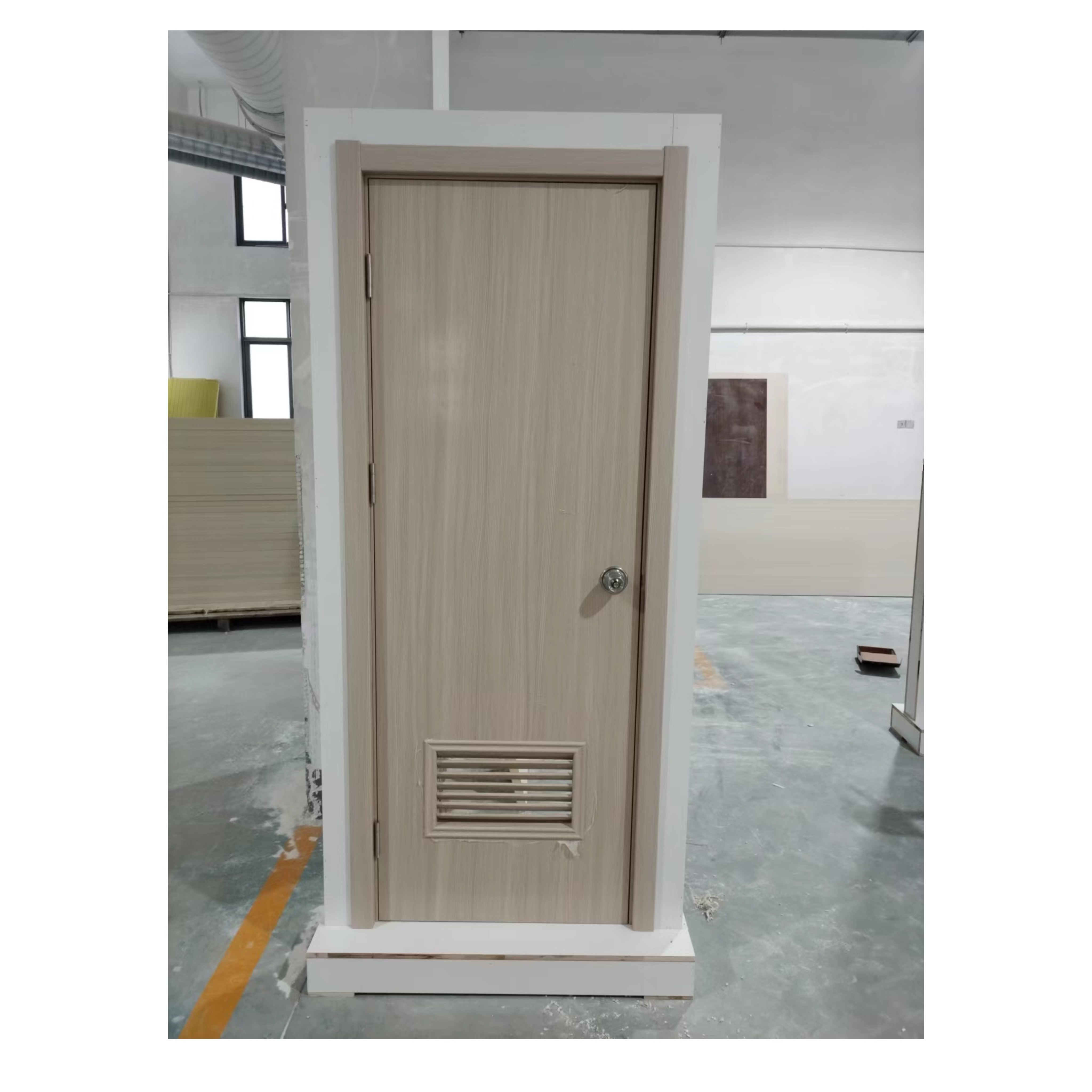 2024 Asian popular design window-shadrs blinds PVC foil wrap WPC louver door using for bathroom interior door