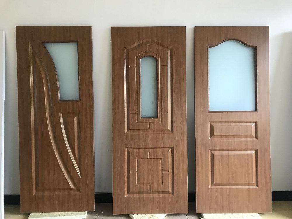 standard size  Brown veneer grain restaurant door teak wood main door wpc door and frame