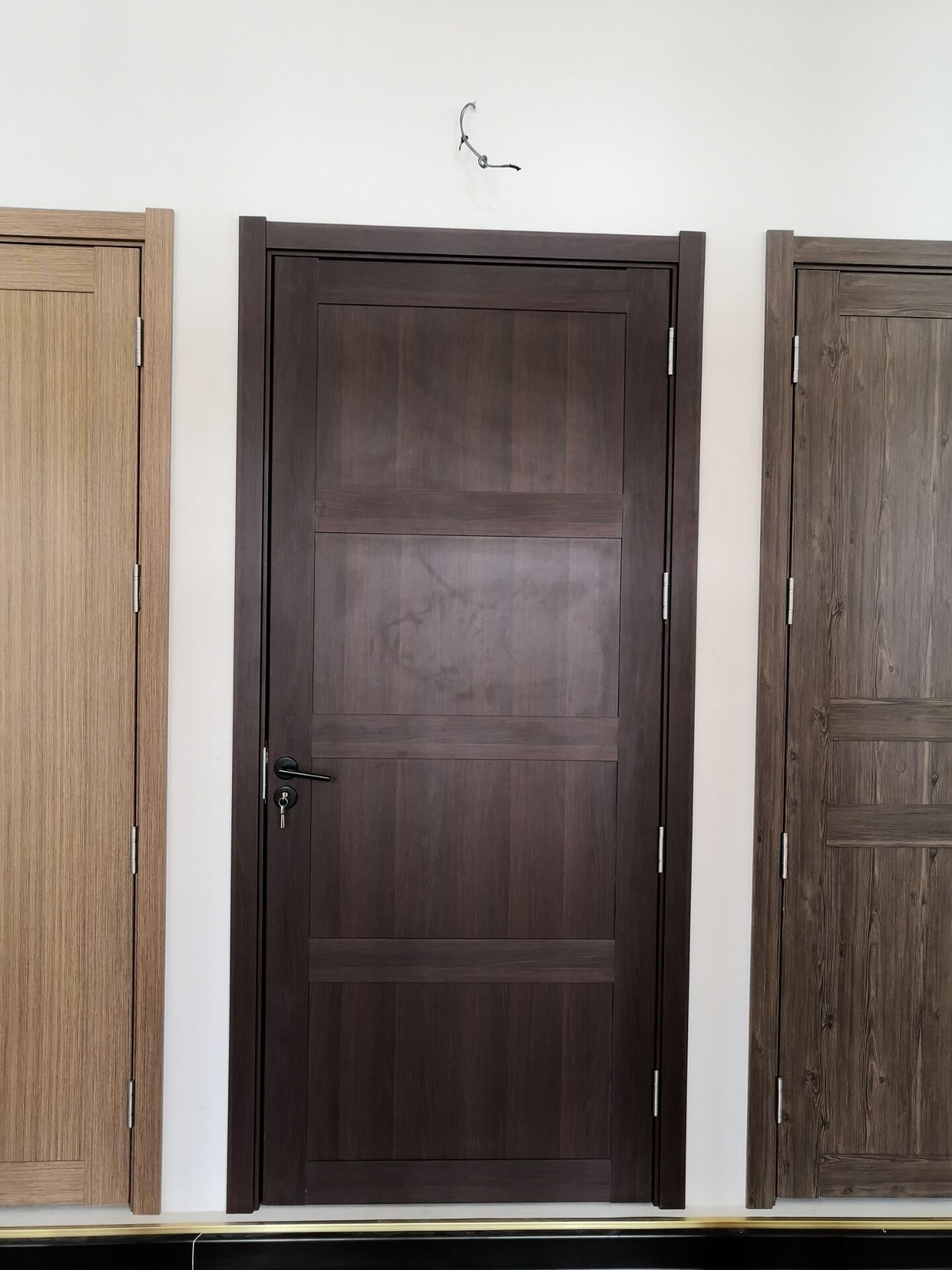 standard size  Brown veneer grain restaurant door teak wood main door wpc door and frame