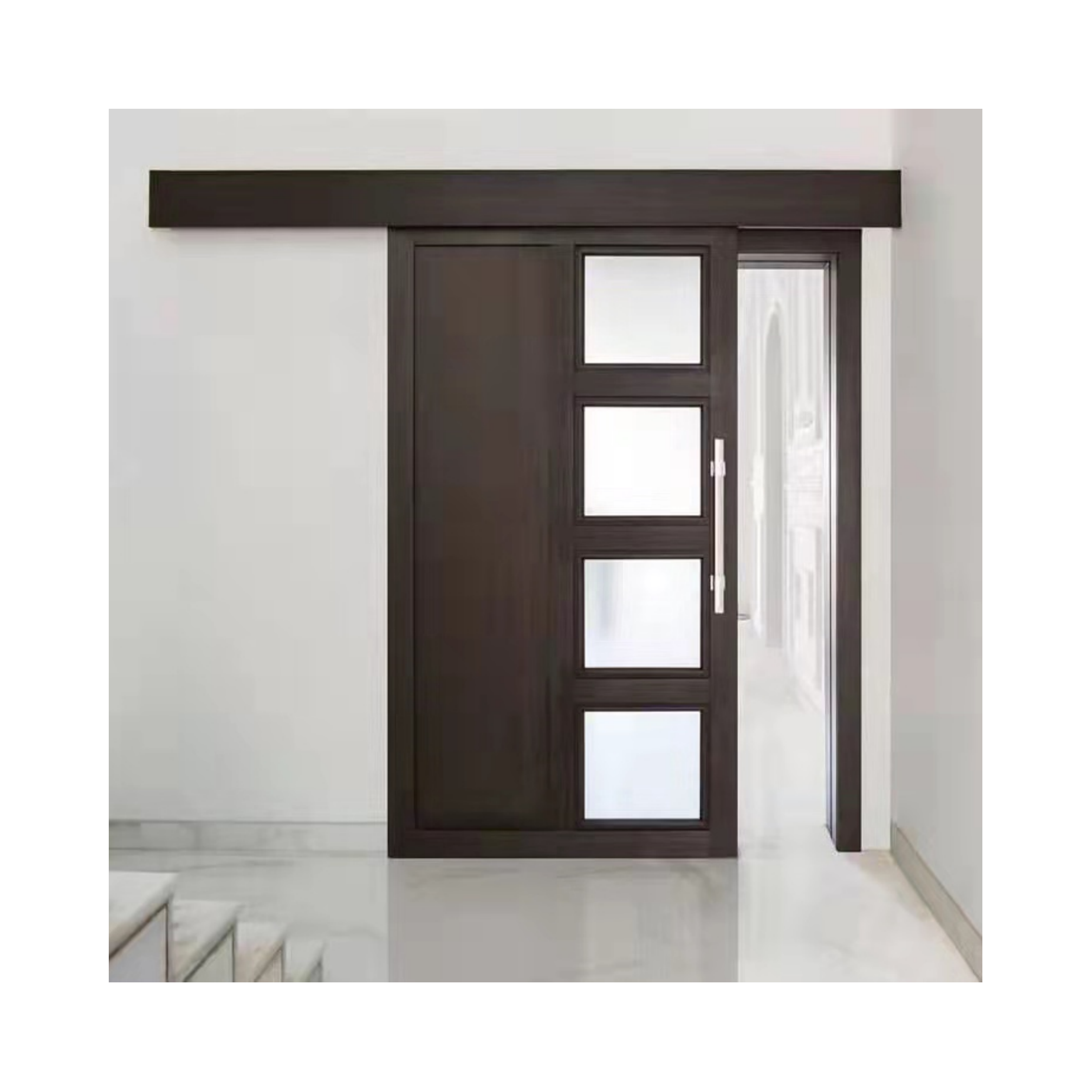 Middle East popular design 35mm pvc door profile plastic interior sliding door with glass