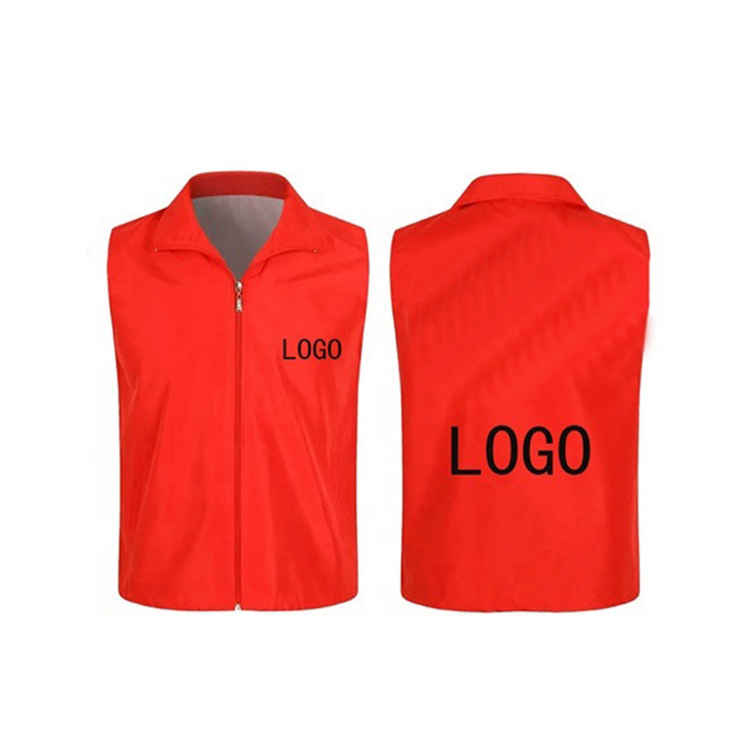 Custom logo OEM garment uniform promotion men's nylon women work employee worker volunteer advertising vest