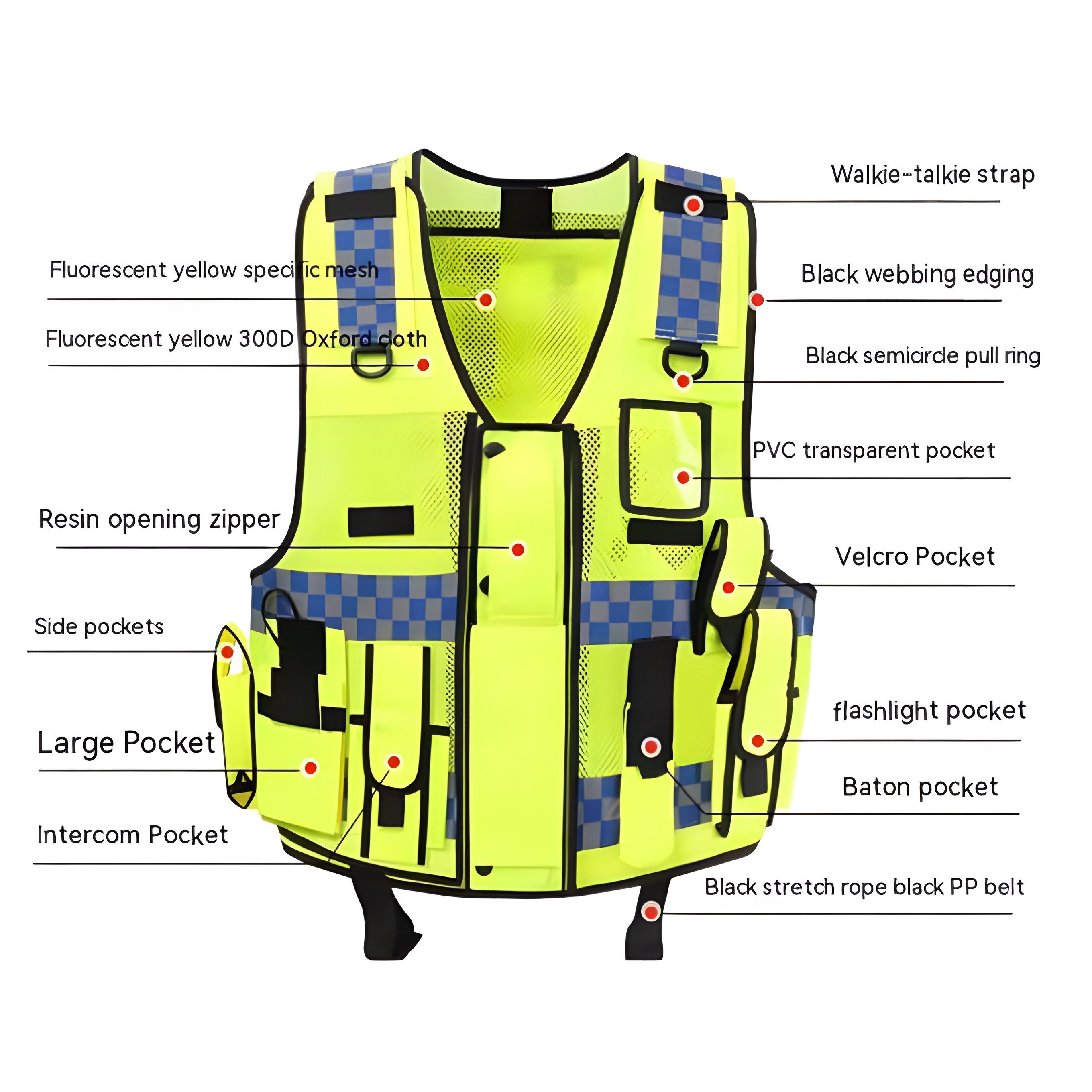 Heavy Duty Hi Vis Security Vest Safety Protection Light Safety Reflect Safe Orange Multicolor Reflect Vest With Pockets