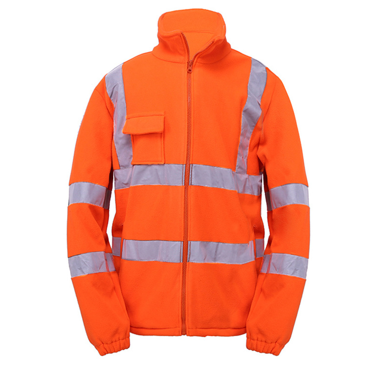 Work wear Safety promotional Coat Reflective mechanics polar fleece high visibility jackets for winter