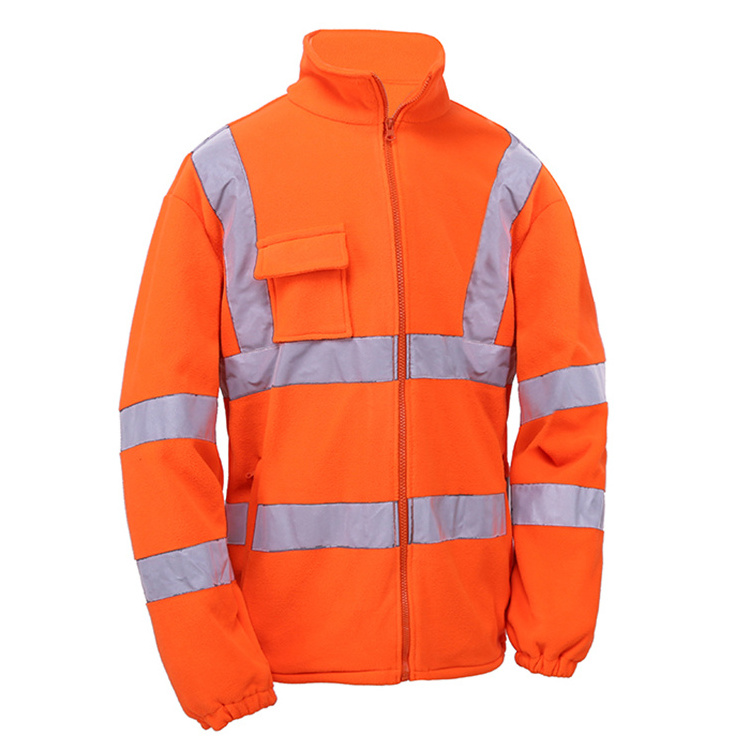 Work wear Safety promotional Coat Reflective mechanics polar fleece high visibility jackets for winter