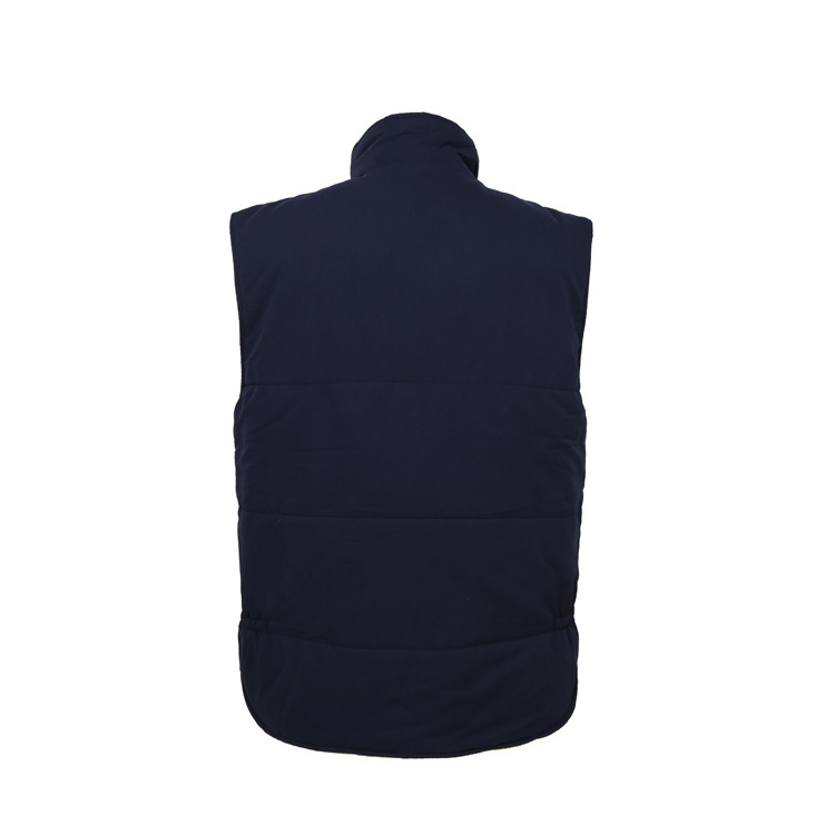 custom Men Multi Pockets cotton Cargoes Waistcoat vest for reversible padding security high visibility construction worker vest