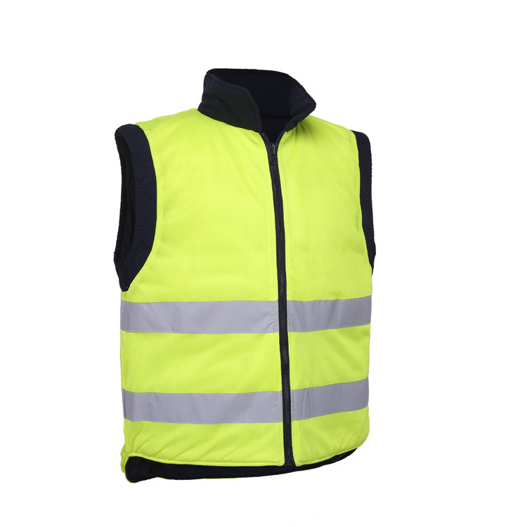 Reversible winter padded safety cheap hi vis men's reflective security vest