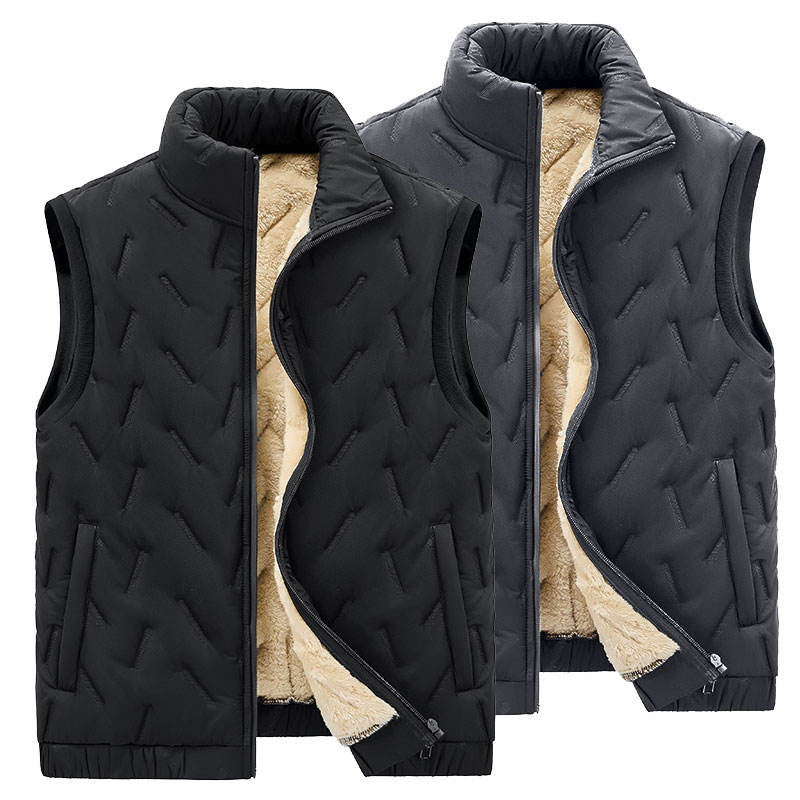 Wholesale Winter Custom Softshell Jacket Fleece Vest Men Polyester Windproof Utility Vest Men Black Fleece Vest