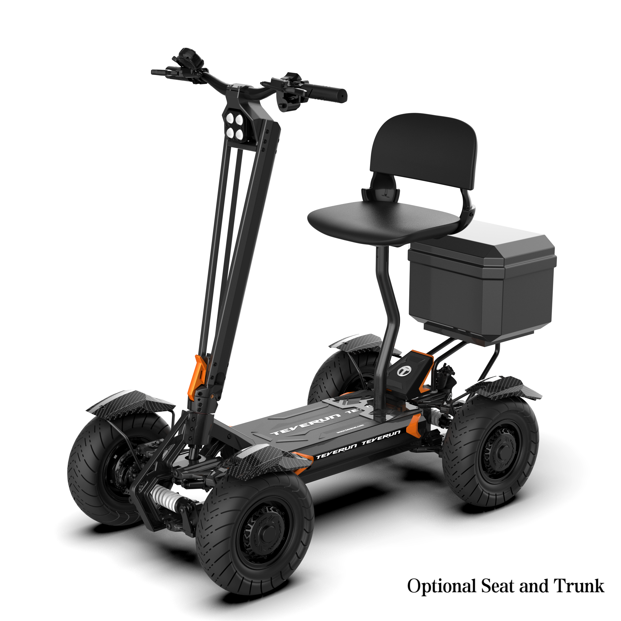 New Design Teverun 4 Wheels Powerful Electric Scooter Folding Mobility Scooter For Adults With NFC Optional Seat and Trunk