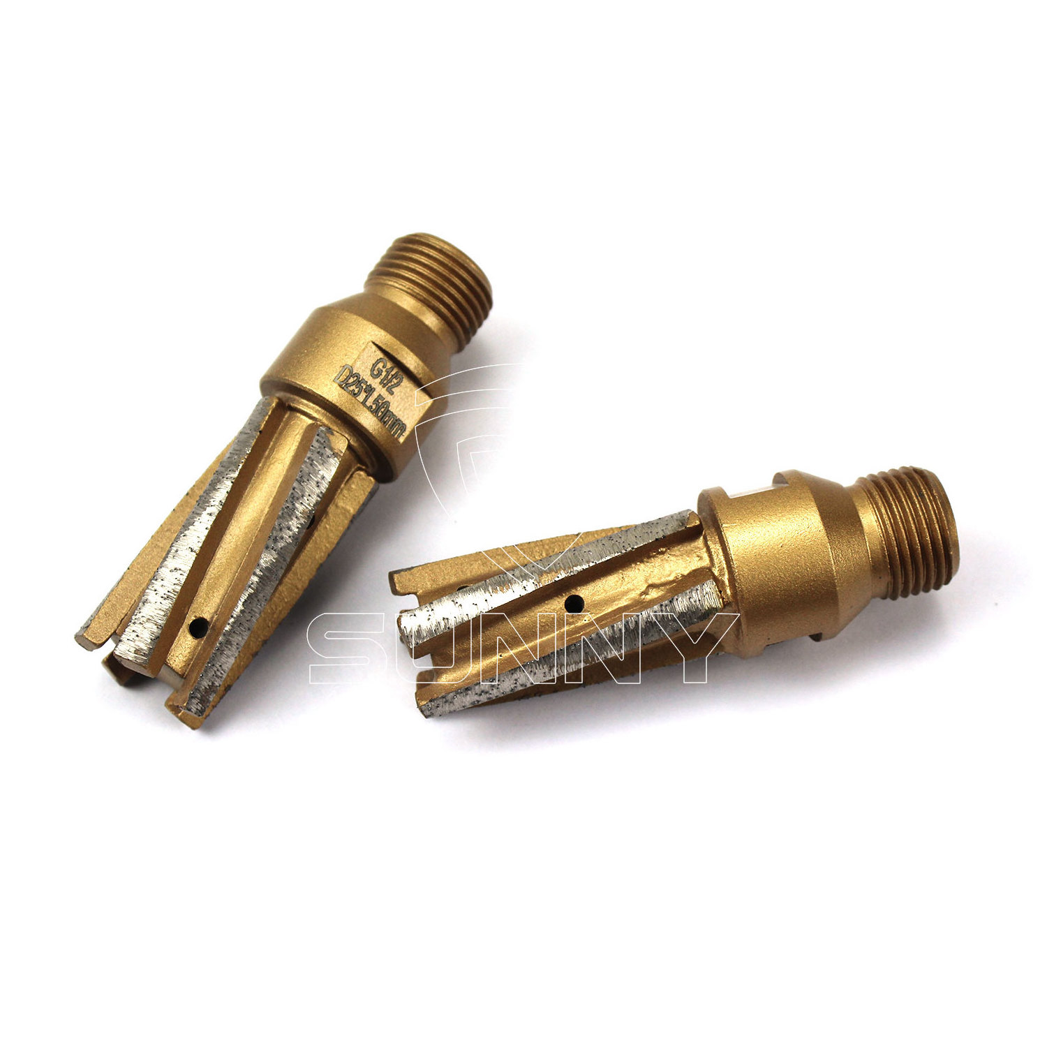 Sintered diamond CNC router finger bits for stone