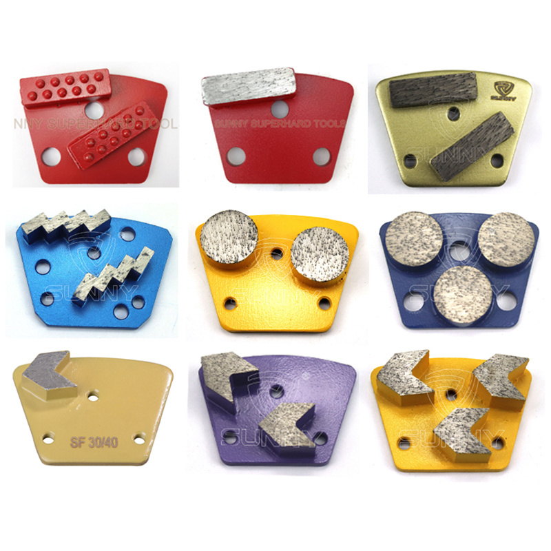 Wholesale diamond abrasive tools trapezoid 30-220# grit concrete grinding shoes floor diamond grinding tools for brand grinder