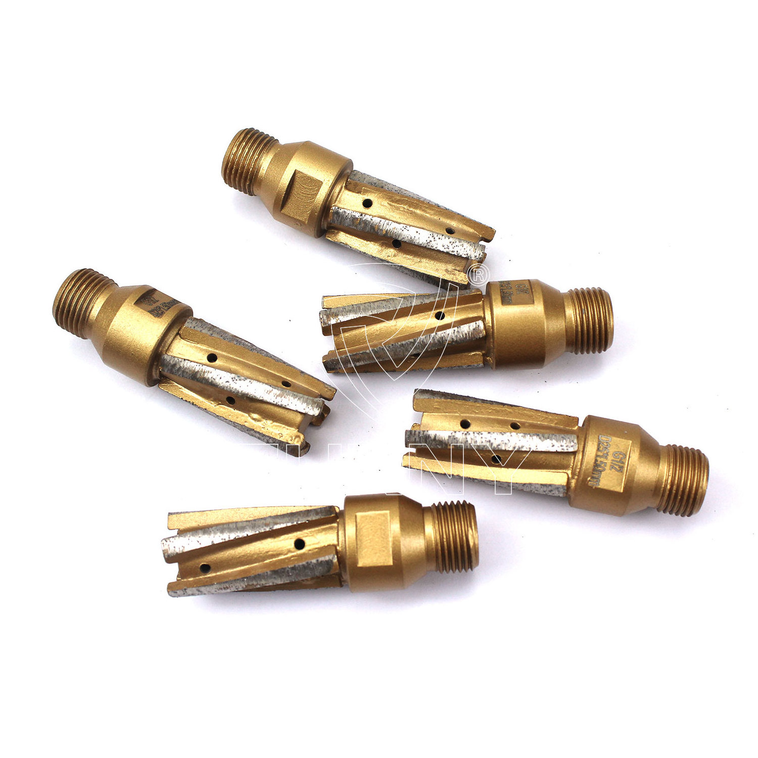 Sintered diamond CNC router finger bits for stone