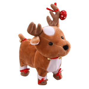 Singing Christmas Plush Reindeer Walking  Plush Toy