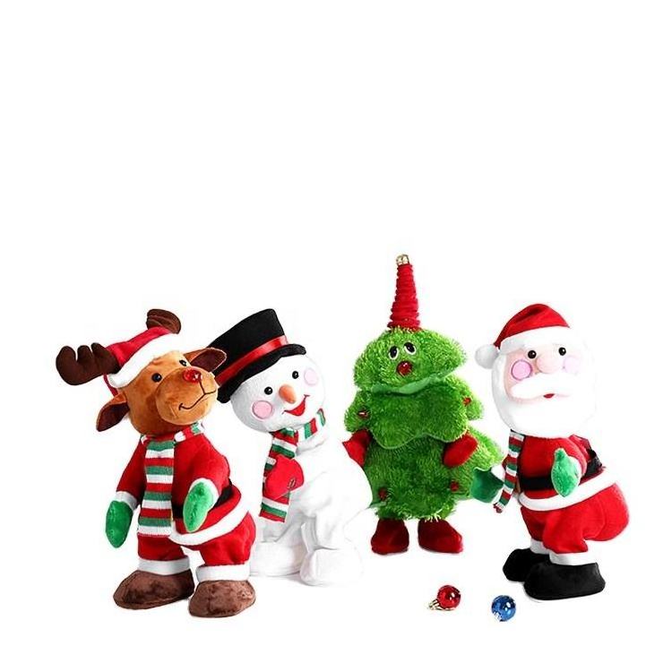 Christmas Electric Twerk Plush Santa Claus Music Dancing Doll Xmas Gifts Plush Musical Christmas Toy For Home Decoration