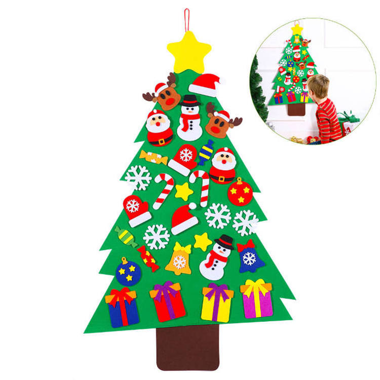 2023 Children Diy Christmas Removable Children's Room Door Wall Hanging Decoration Felt Christmas Tree