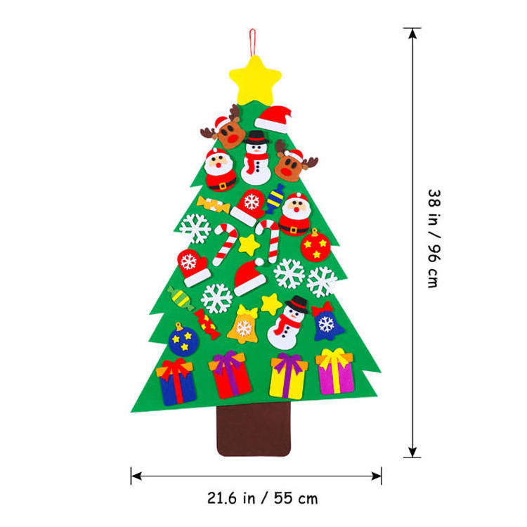 2023 Children Diy Christmas Removable Children's Room Door Wall Hanging Decoration Felt Christmas Tree