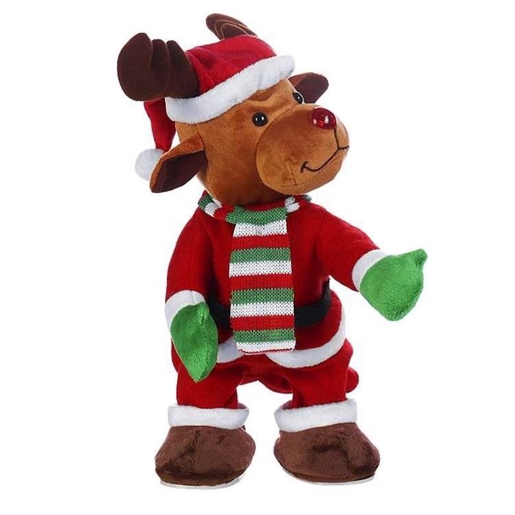 Christmas Electric Twerk Plush Santa Claus Music Dancing Doll Xmas Gifts Plush Musical Christmas Toy For Home Decoration