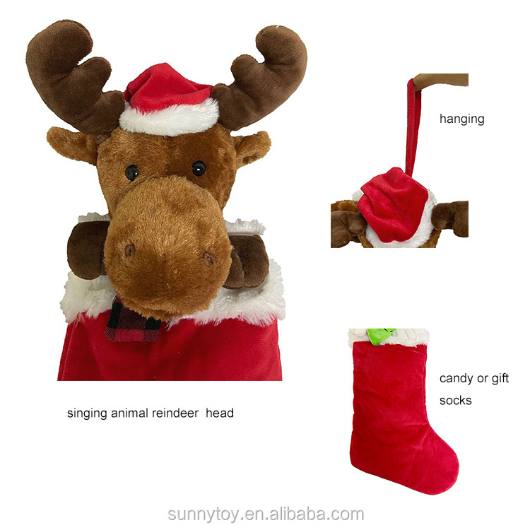 Singing Christmas Plush Reindeer Walking  Plush Toy