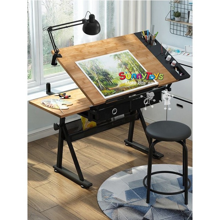 School Painting Table Table Easel  and Chairs Set Children Table