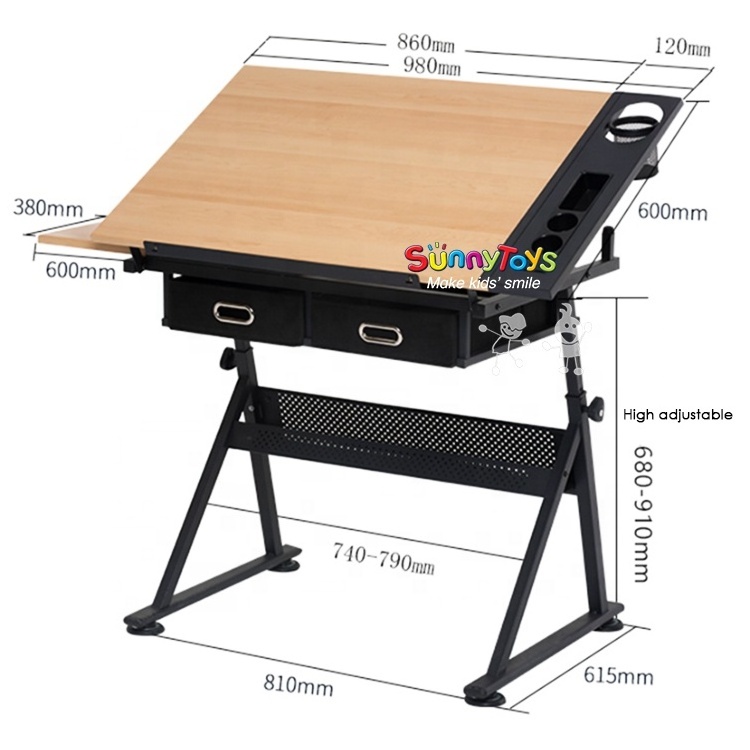 School Painting Table Table Easel  and Chairs Set Children Table