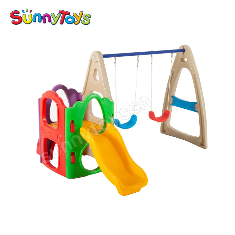 Plastic kids outdoor playground equipment for preschool outdoor swing set for preschool playground