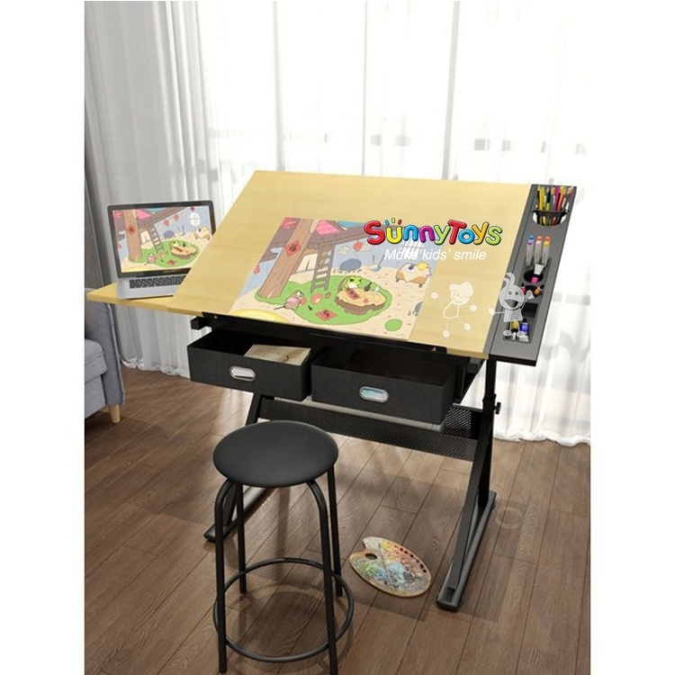 School Painting Table Table Easel  and Chairs Set Children Table