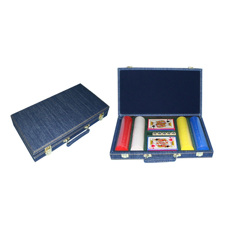 Custom PU Leather With Travel Poker Chip Case Chips Box Holder