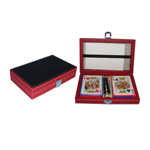 leather playing card box handmade pu poker card box