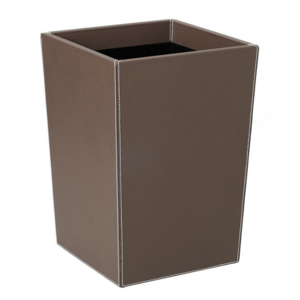 Customize PU Leather Waste Can Storage Box Garbage Basket Rubbish Bin Trash Bin