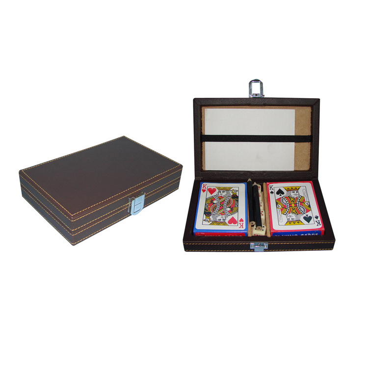 leather playing card box handmade pu poker card box