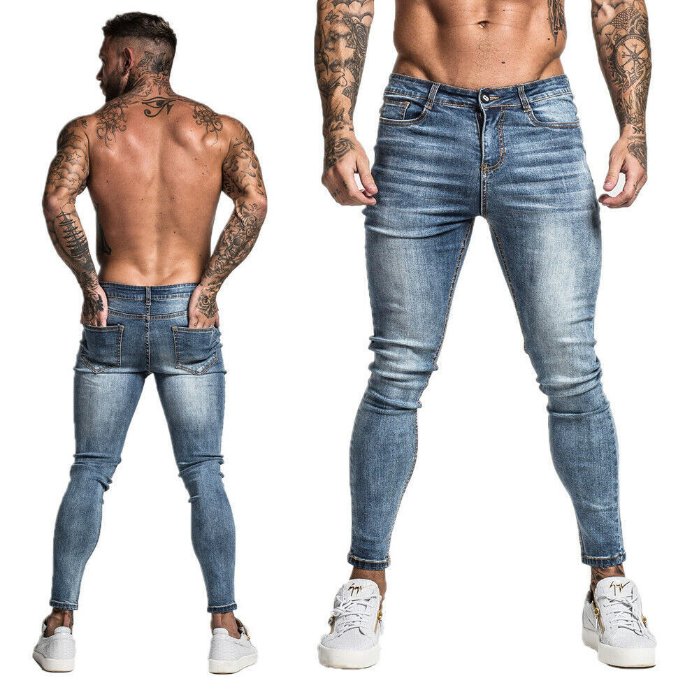 Supplier of international brands---Custom Made tapered stacked jeans for  men slim fit pants tapered men jeans trouser