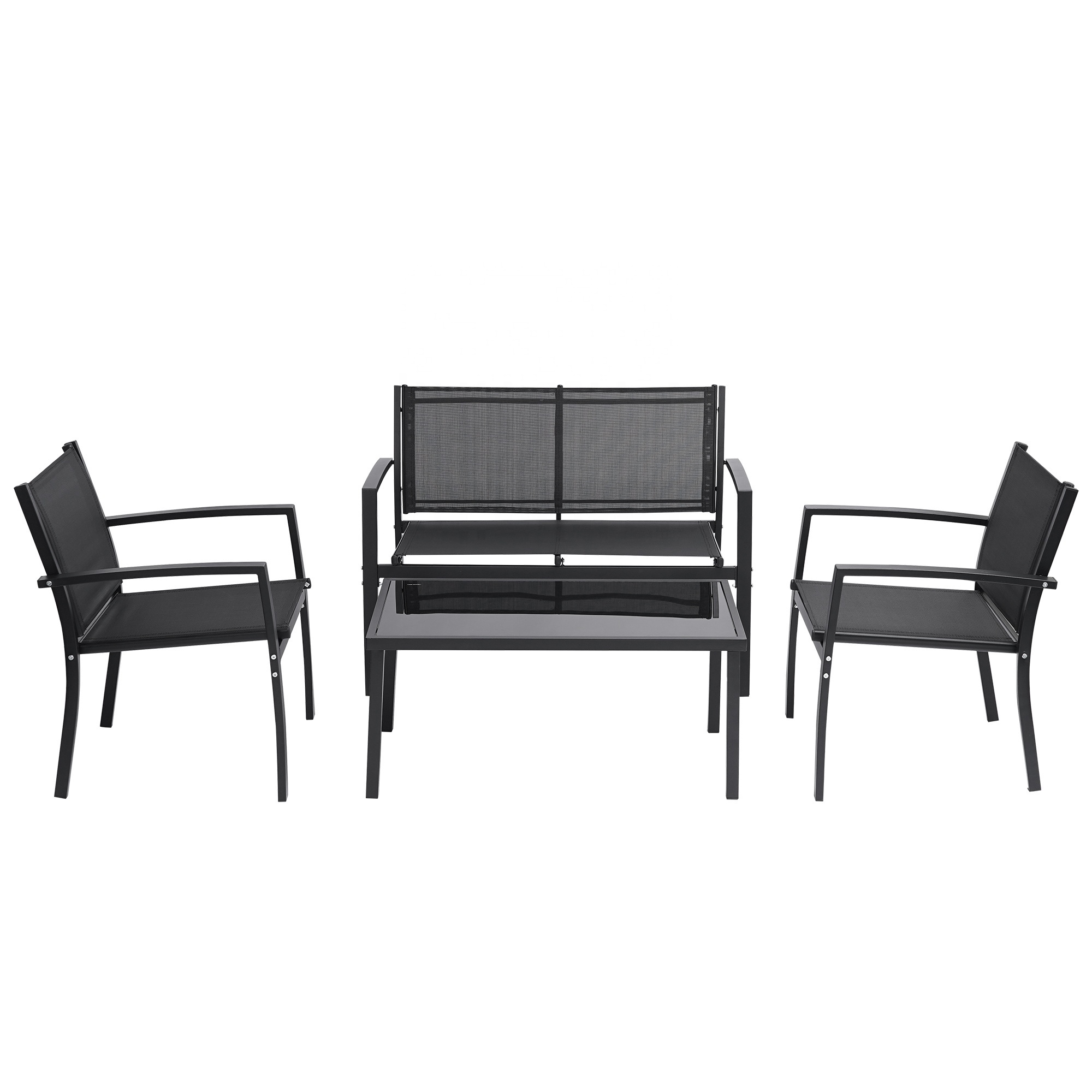 Furniture Set KD Conversation 4 Pieces Patio Outdoor Garden Porch Sofa Set