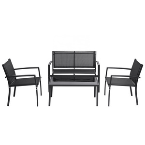 Furniture Set KD Conversation 4 Pieces Patio Outdoor Garden Porch Sofa Set