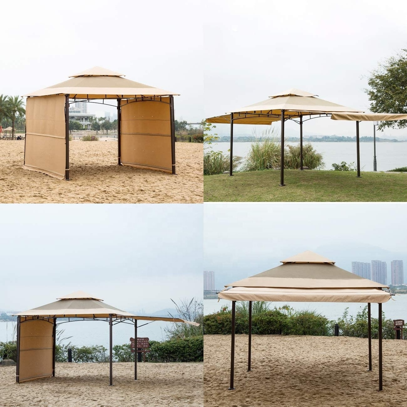 Hot Selling High Quality Outdoor Gazebos Adjustable 2-side Screens Garden Morden Party Tent Gazebo